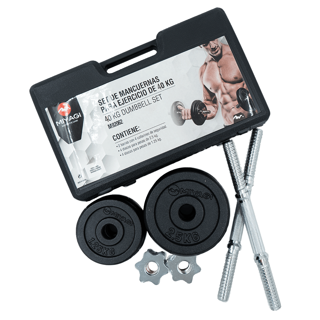 Set Mancuernas 35CM Con Discos 40L M92062 - 19 - MIYAGI COLOMBIA