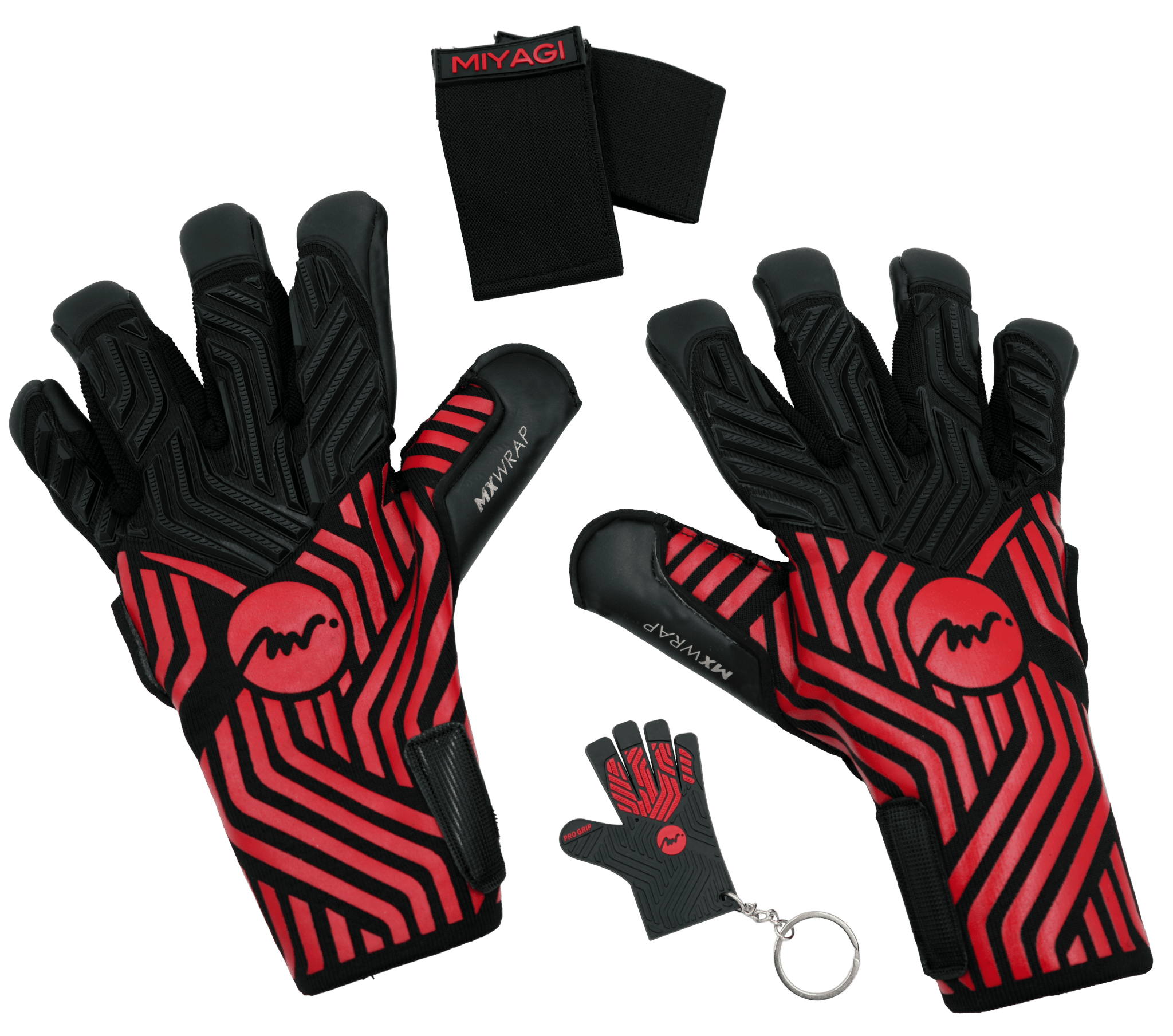 Guantes de Arquero Profesional Miyagi MG021 - MIYAGI COLOMBIARojo