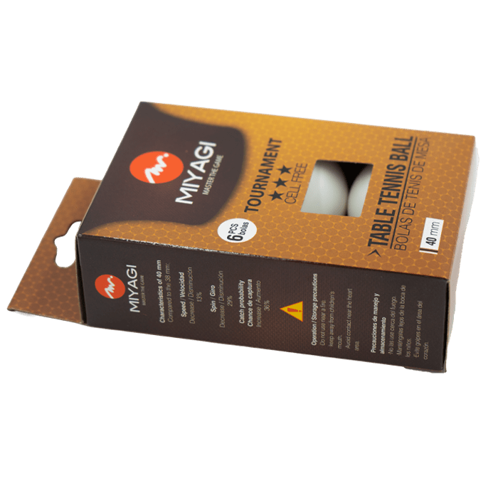 Bolas de Tenis de Mesa Tournament 3 Estrellas TT - 9903 - MIYAGI COLOMBIANaranja