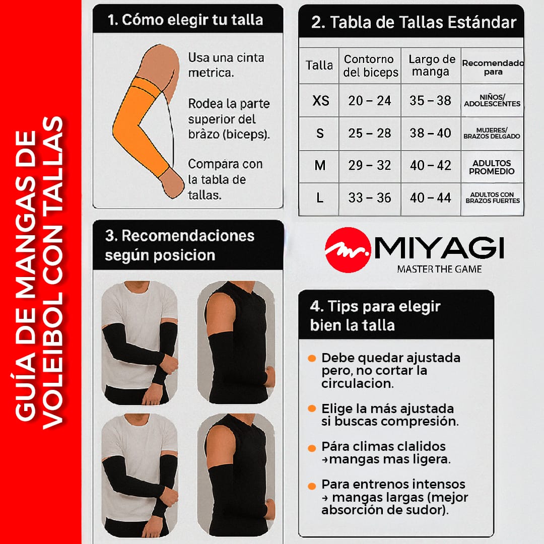 Manga Voleibol Miyagi Proteccion Total M1634 - MIYAGI COLOMBIABlanco