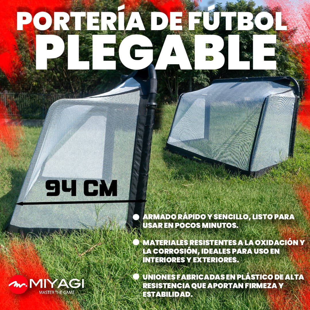 Portería de Fútbol Plegable Individual MGP111 - 180 - MIYAGI COLOMBIANegro