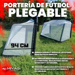 Portería de Fútbol Plegable Individual MGP111 - 180 - MIYAGI COLOMBIANegro